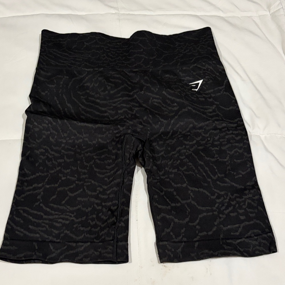 Gymshark Black Textured High-Waist Seamless Biker Shorts